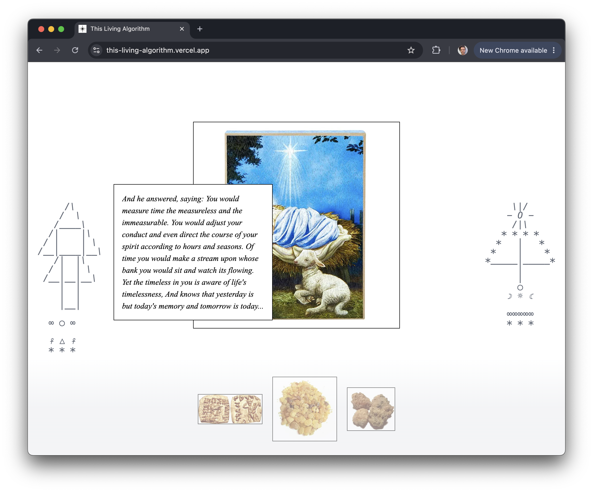 This Living Algorithm interface, another generated invocation