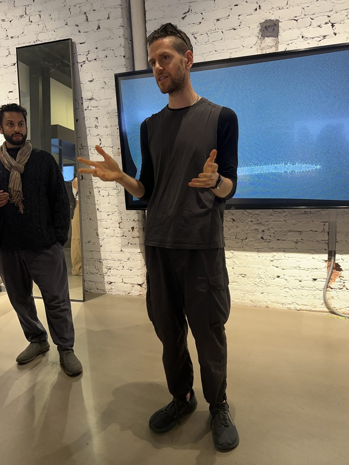 Printed poems displayed for audience reading