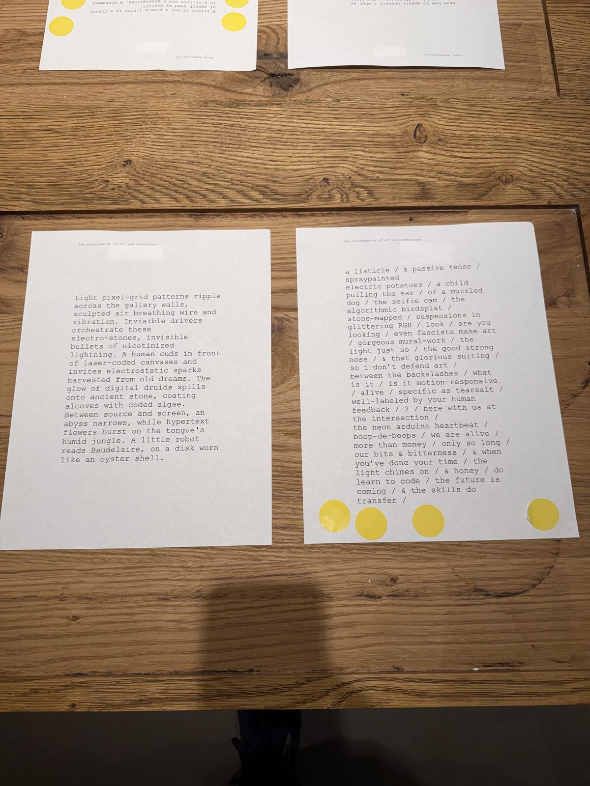Audience reading poems